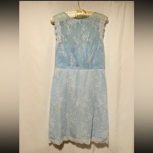 Elegant Light Blue Lace Dress